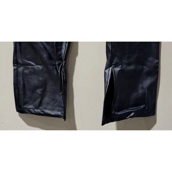 A New Day Size 2X High Waist Faux Black Leather Slim Fit Stretch Lined Leggings - Picture 3 of 8